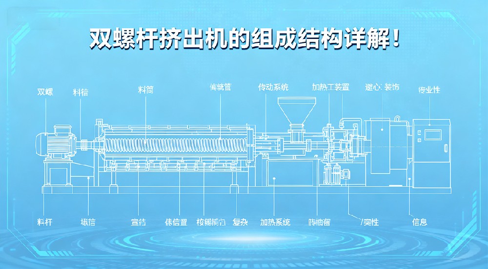 雙螺桿擠出機(jī)的組成結(jié)構(gòu)詳解！